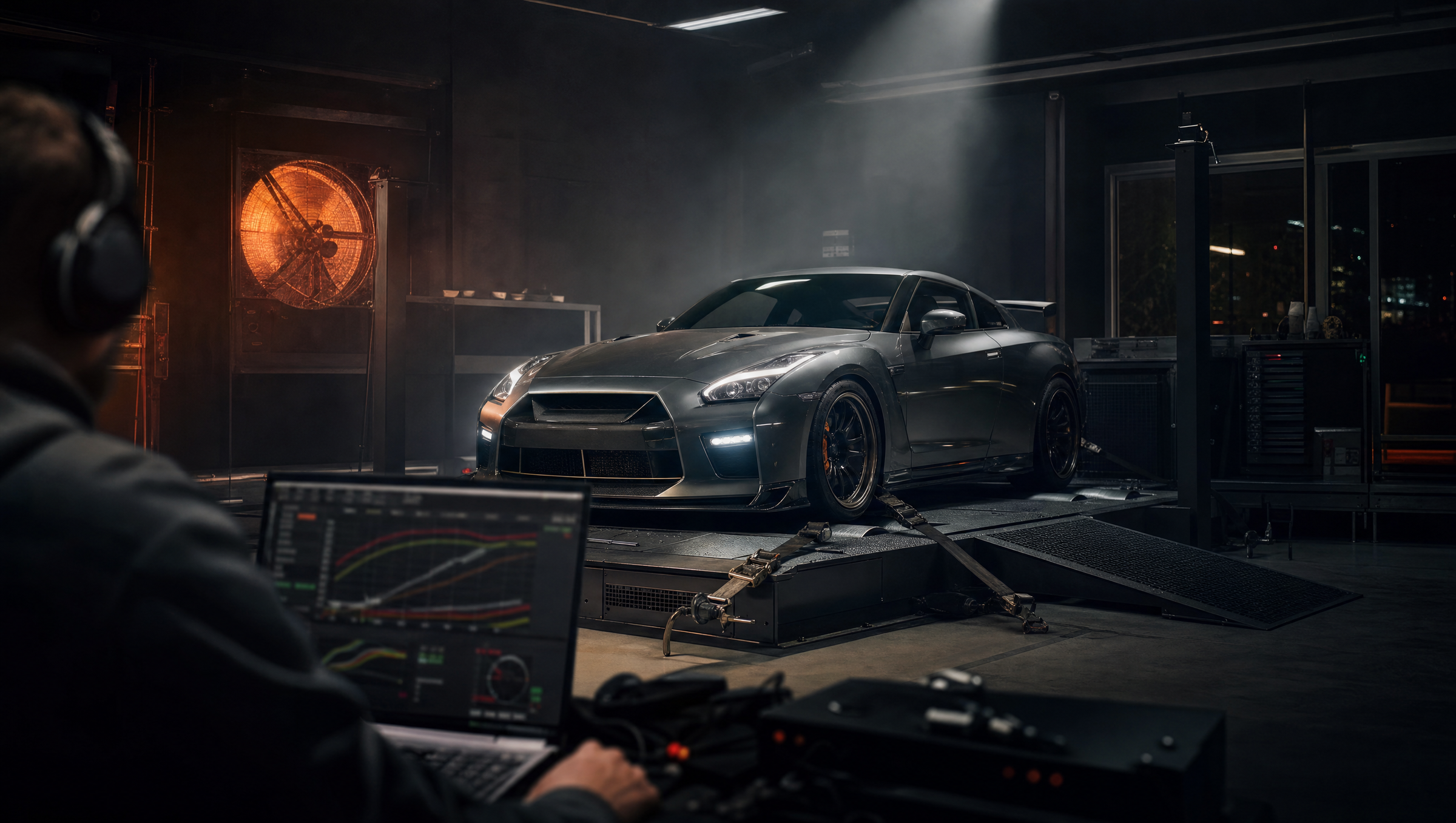 Professional Calibration – car on the dyno during a tuning session